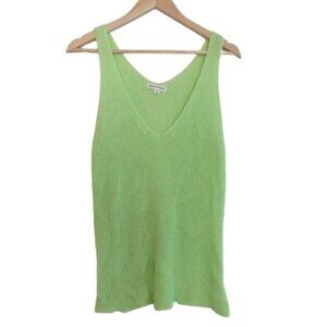 NEWBURY KUSTOM Lime Green Knit Cami Sleeveless Top Festival Summer - Size XL